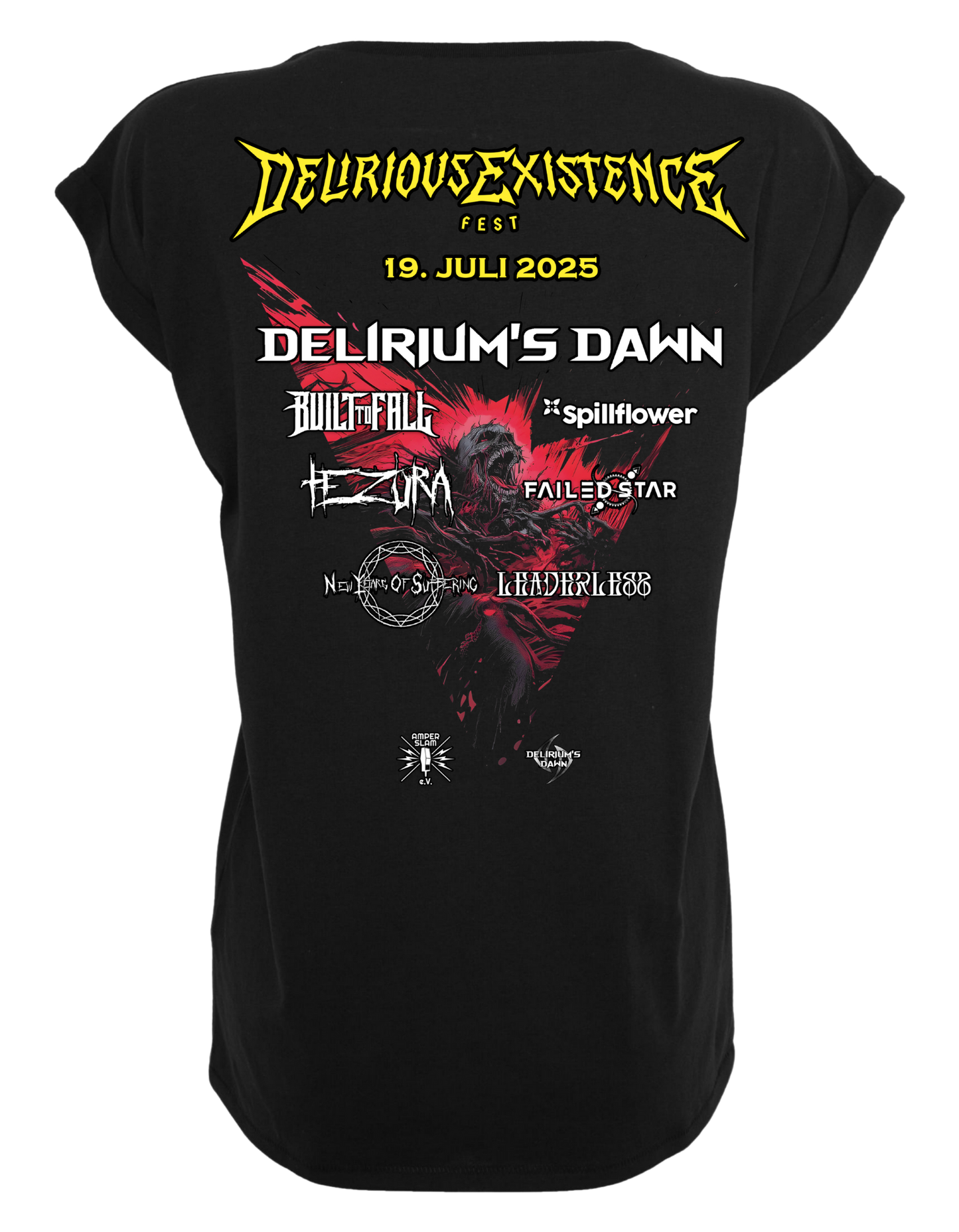 Deliriums Dawn - Extended Shoulder Ladies T-Shirt "Festivalshirt"