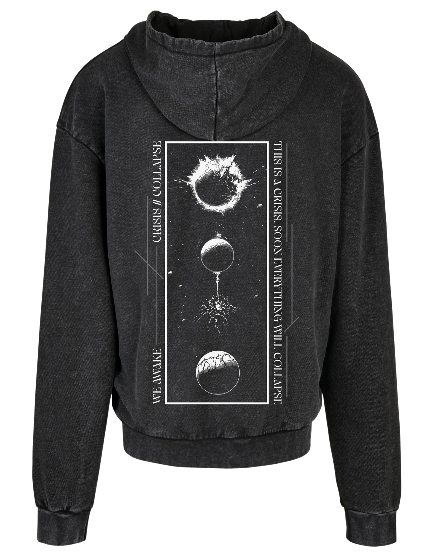 We Awake - Oversize Acid Washed Hoodie "Retangled"