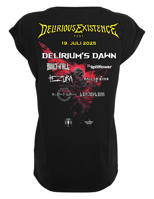 Deliriums Dawn - Extended Shoulder Ladies T-Shirt "Festivalshirt"