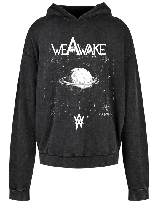 We Awake - Oversize Acid Washed Hoodie "Crisis Collapse IV"