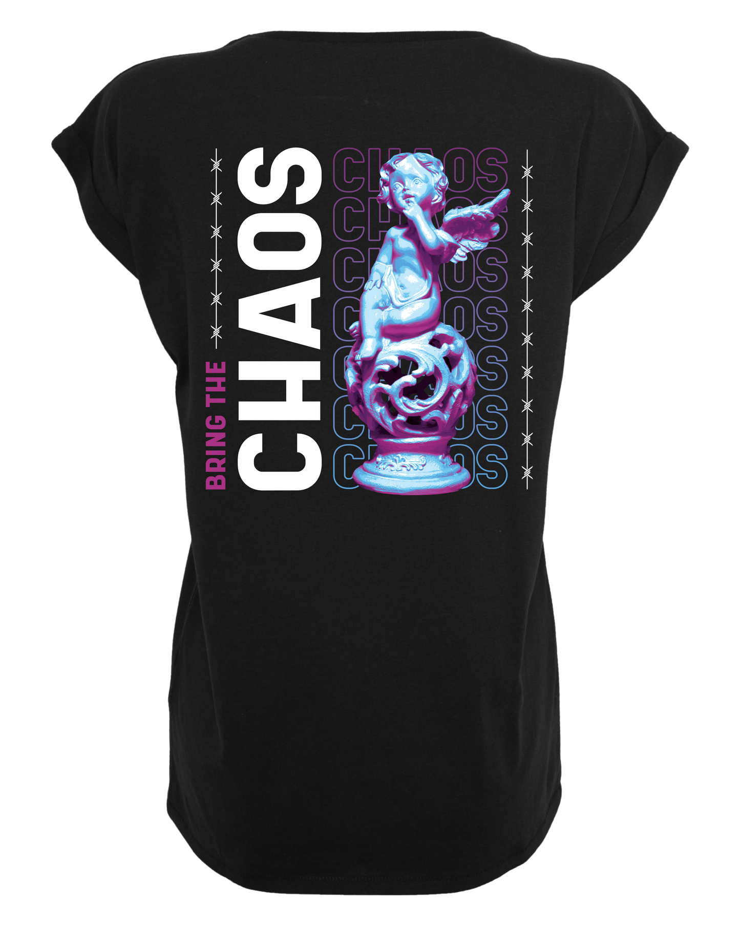 Ladies Extended Shoulder Tee "Bring the Chaos"