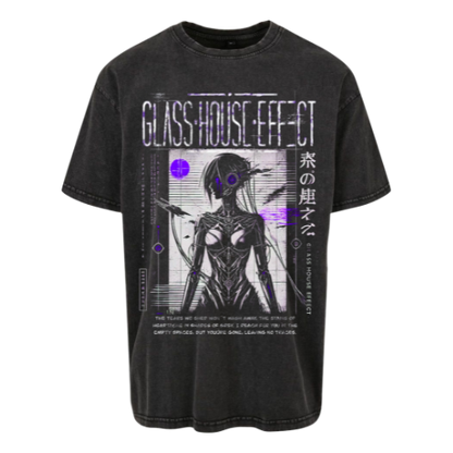 GlassHouseEffect - Oversize Acid Washed T-Shirt "Robotic"