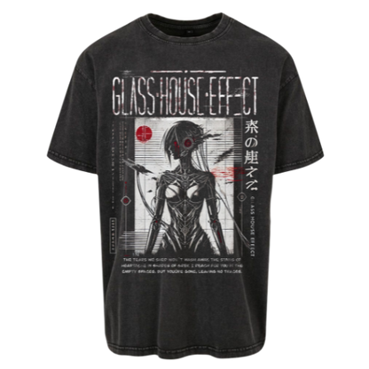 GlassHouseEffect - Oversize Acid Washed T-Shirt "Robotic"