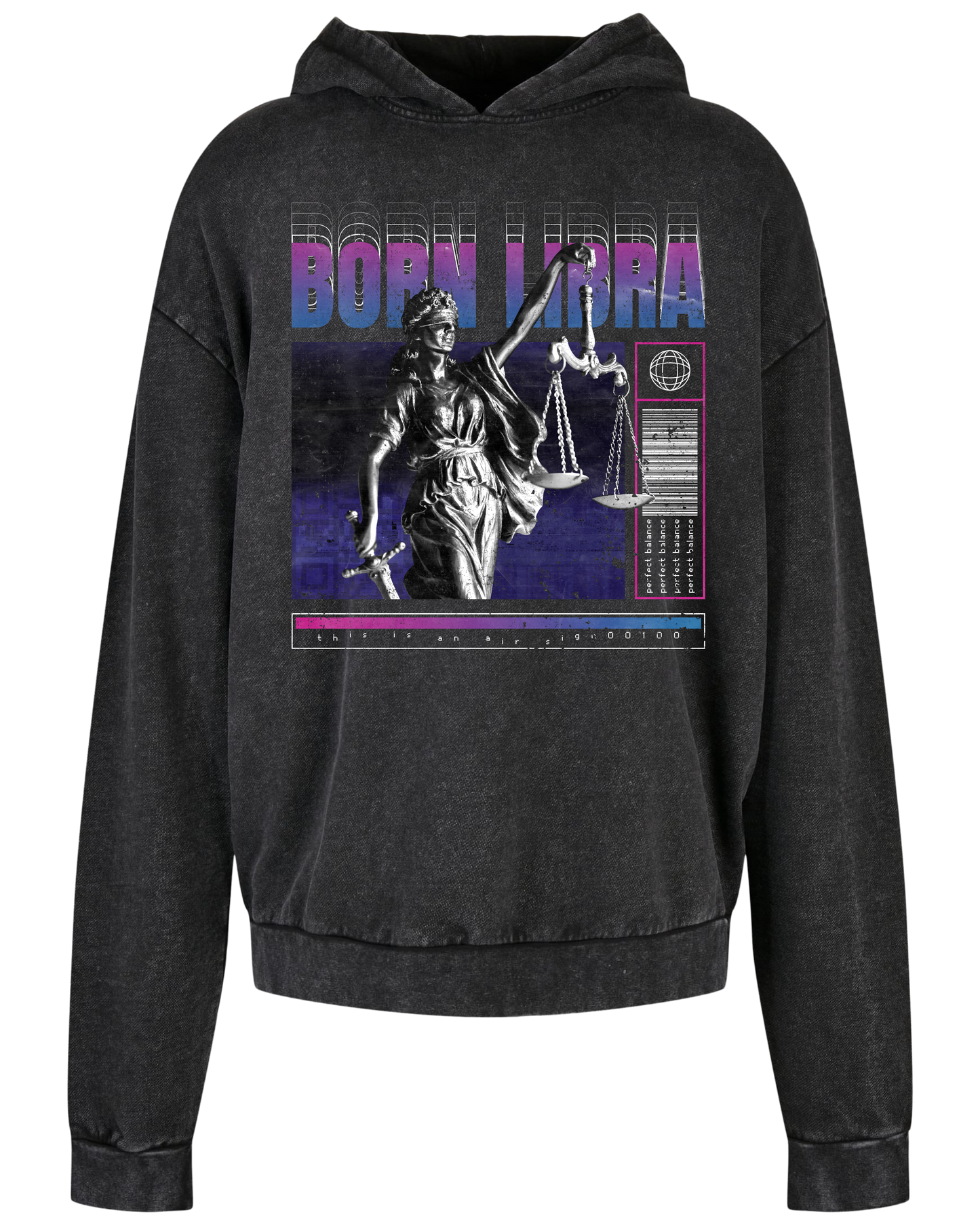 Sweat à capuche oversize « Born Libra »