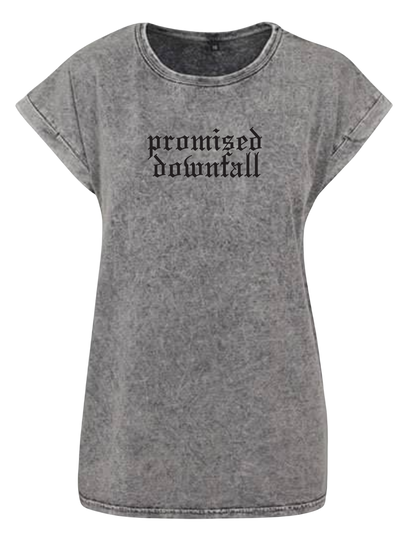 Promised Downfall - Acid Washed Ladies T-Shirt "Hardcore / Front"
