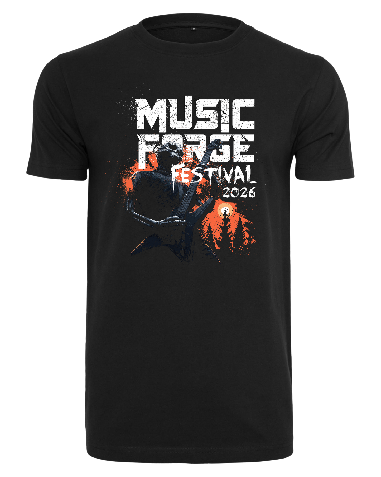 Music Forge Festival - Basic Unisex Festival T-Shirt "Skull Guitarist"