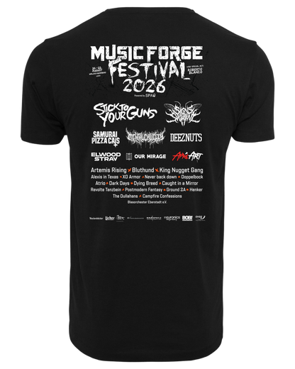 Music Forge Festival - Basic Unisex Festival T-Shirt "Skull Guitarist"