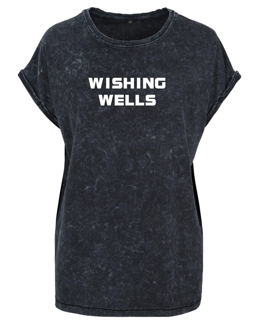 Wishing Wells - Acid Washed Ladies T-Shirt "Schriftzug"