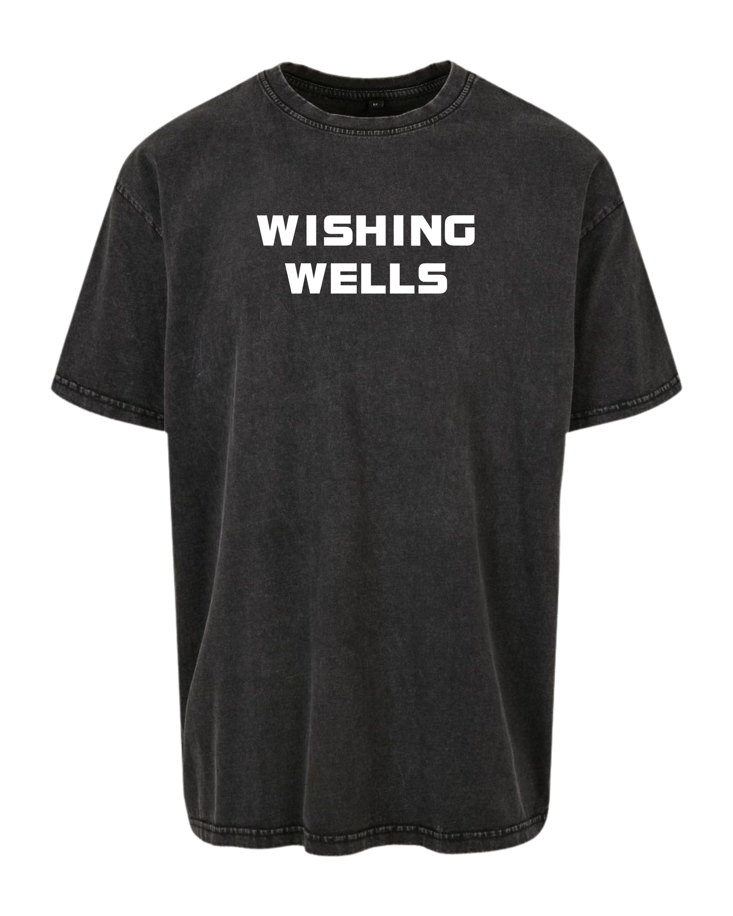 Wishing Wells - Oversize Acid Washed T-Shirt "Schriftzug"