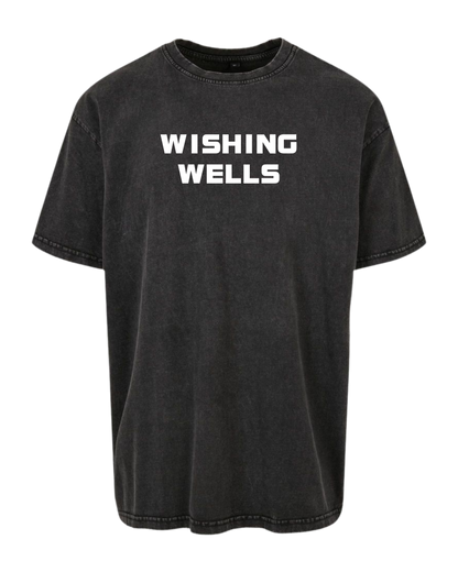 Wishing Wells - Oversize Acid Washed T-Shirt "Schriftzug"