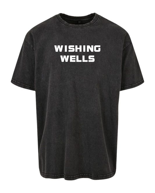 Wishing Wells - Oversize Acid Washed T-Shirt "Schriftzug"